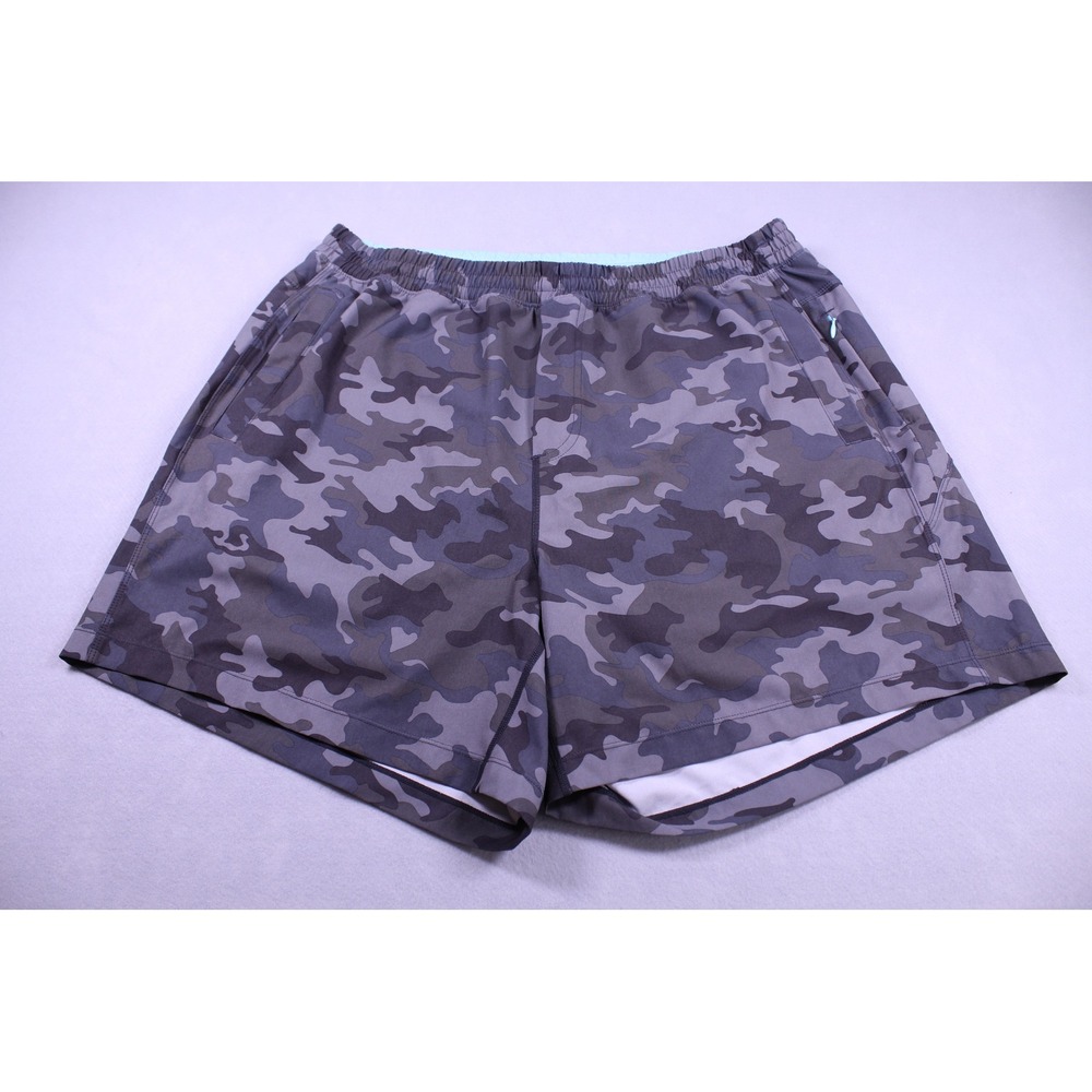 Birddogs Mens Gym Shorts Grey Camo Mint Green Liner Zipper Pockets XXXL 3XL